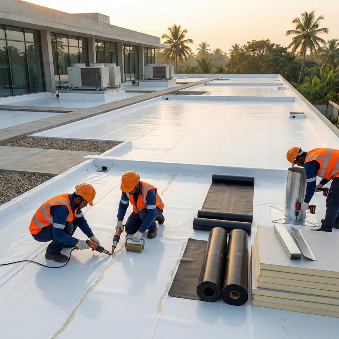 Flat roof installation