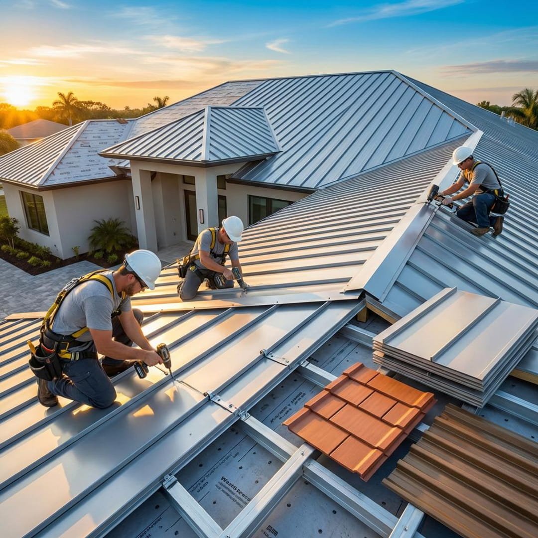 Metal roof installation